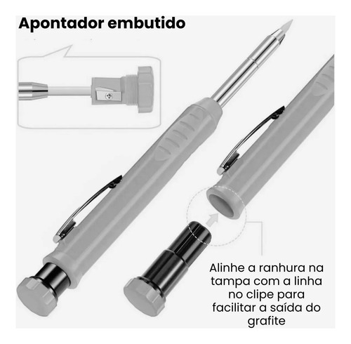 Lapiseira Carpinteiro Marceneiro Pedreiro 7 Grafites