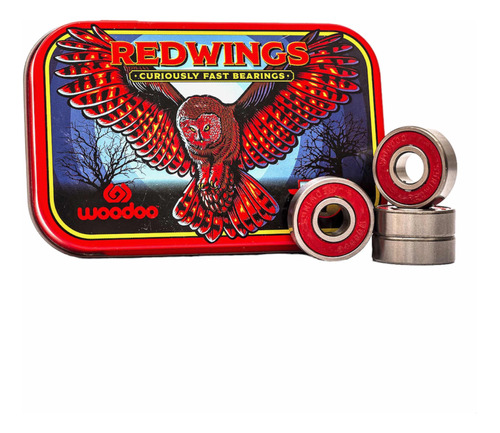 Kit 8 Rulemanes Premium Skate Woodoo Redwings ¡abec-7! Rojos