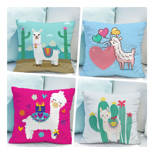 Souvenir 5 Almohadas 25x25cm Llamas Alpacas Ii