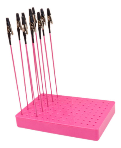 10x Pintor Soporte Base Set Modelado Rosa Y 10 Clips