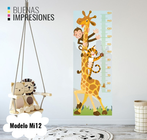 Imagen 2 de 10 de Vinilos Decorativos Medidores Infantiles Animales, Buho
