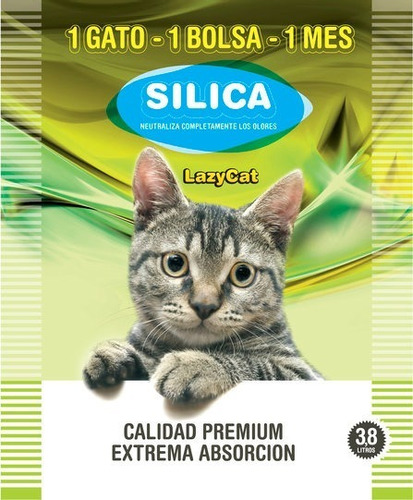 Imagen 1 de 5 de Piedras Sanitarias Silica Gatos Mascotas 3.8lt Lazy Cat