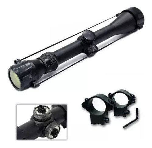 Imagen 4 de 10 de Mira Telescopica Nux 3-9x40 Zoom Aire Comprimido + Anclajes