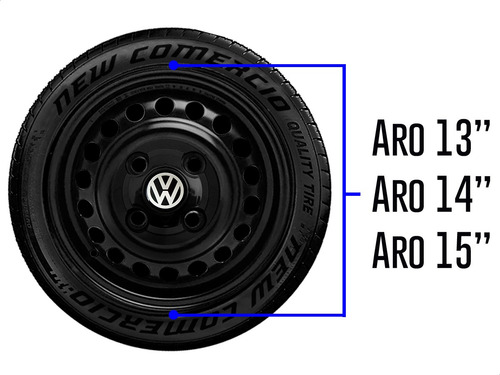 Imagem 4 de 6 de Jogo Calotinhas Centrais Vw Aro 13 14 15 Gol G3 G4 G5 G6 G7