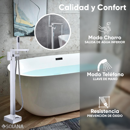Kit Bañera Acrilico Slim 170x80x60 Cm + Grifo Independiente Color Blanco/Silver