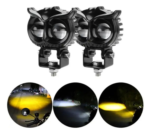 2 Faros Auxiliares Led Exploradoras Moto Ojo De Angel