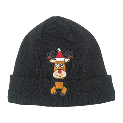 Gorro De Punto Navideño Con Bordado De Animales