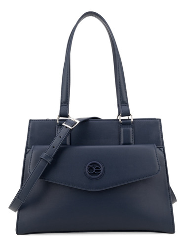 Bolsa Satchel Cloe Asllangi Grande Color Azul Marino
