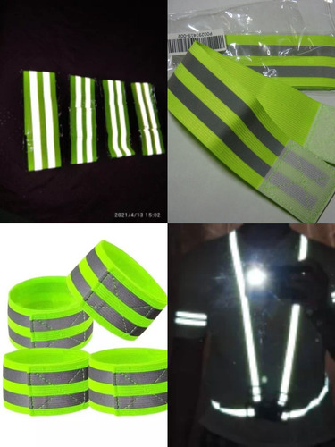 Imagen 5 de 8 de Bandas Reflectivas Cintas Reflectoras Luz Emergencia Bicicle