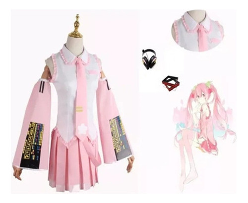 Hatsune Miku Cosplay Traje Rosa Miku