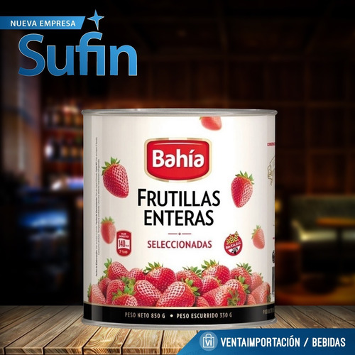 Imagen 2 de 2 de Frutillas Enteras Seleccionada Bahia Premium X 900cc - Sufin