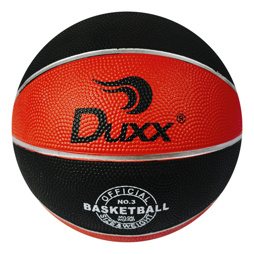 Duxx Balón Basket Ball Hule #3 0367 Niños Color Negro/rojo