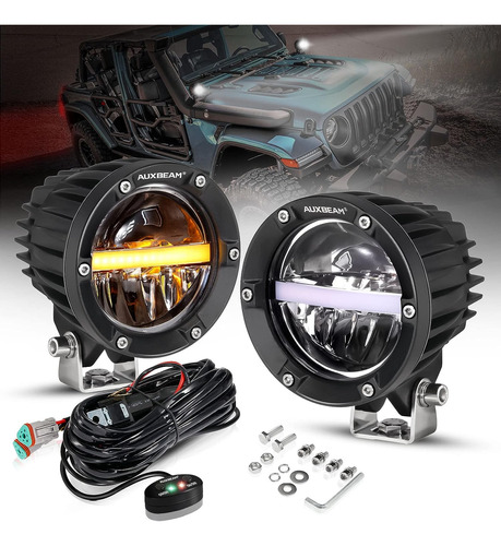 Luces Todoterreno Redondas Auxbeam De 4 Pulgadas Y 110 W, Di