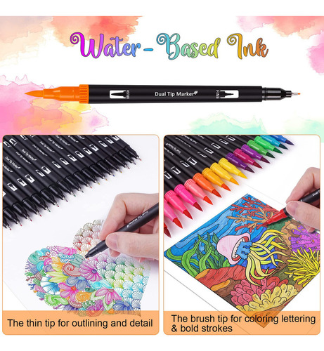 Set Doble De Colores De Pincel Para Rotuladores For Art (72)