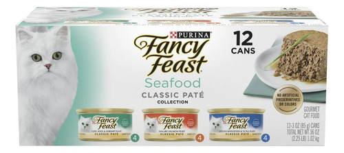 Fancy Feast Comida Pate Para Gatos Variado 12 Latas 3 Oz