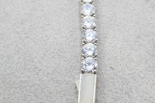 Pulsera Tenis Premium Moda Unisex Plateado 6 Cm 18 Cm