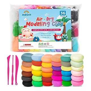 36 Colors Air Dry Clay For Kids, Modeling Clay Kit, Mag...
