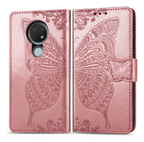 For Nokia 6.2 / 7.2 Butterfly Love Flower Embossed Horizonta