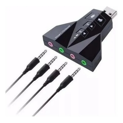 Placa De Som Usb 7.1 Adaptador Externo Usb Sound