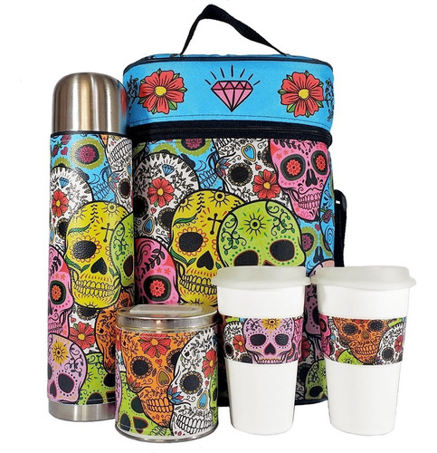 Equipo De Cafe Te Calaveras Set Kit Cuero Completo Cafetero