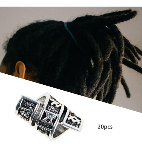 20 Piezas De De Tubo De Pelo Nórdico De Dreadlocks Para De