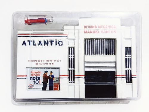 Diorama Posto Atlantic 1/43 Miniatura Não Inclusa Cor Branco