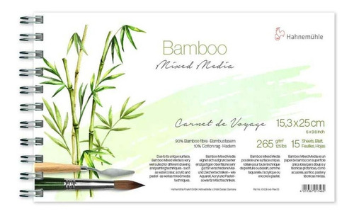 Hahnemüle Bamboo Anillado 15,3x25cm 265g 90% Bamboo 10%aLG