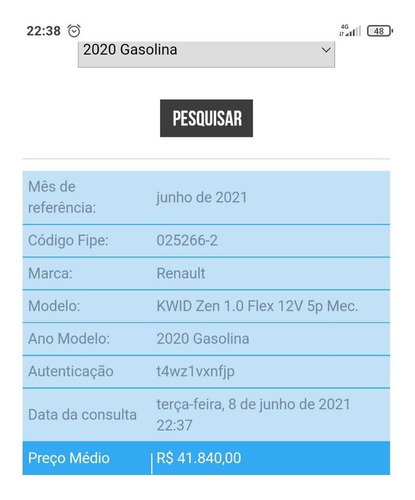 Renault Kwid 2020 1.0 12v Zen Sce 5p