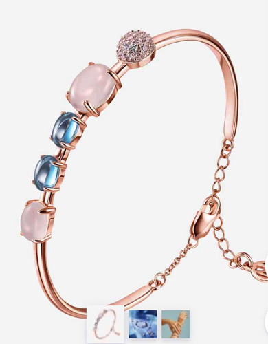 Brazalete Pulsera Bliss Rose Quartz Oriflame