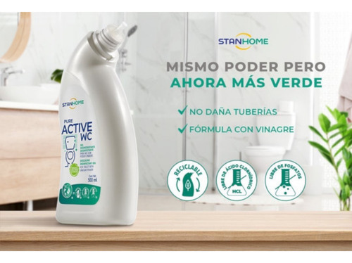 Gel Desincrustante De Inodoros Pure Active Wc Poder Vinagre