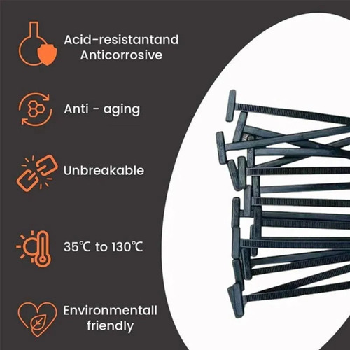 100x Cable Ties, Fivela Universal De Nylon