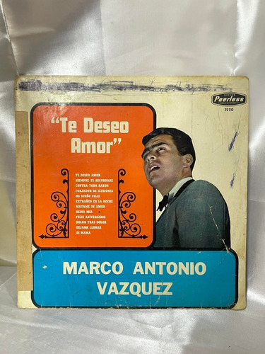 Te Deseo Amor Marco Antonio Vazquez Disco Lp Vinilo Acetato 