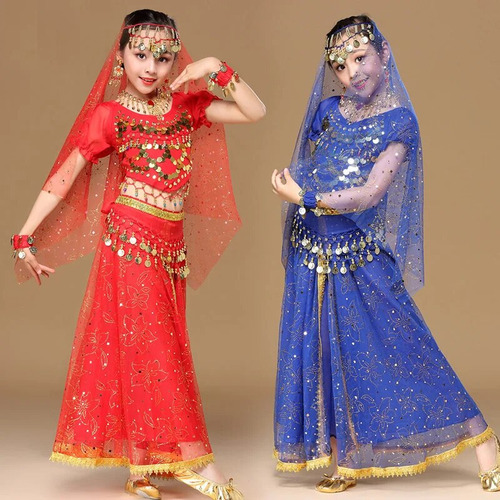 Conjunto De Disfraz De Danza India Para Niños Sari Bollywood