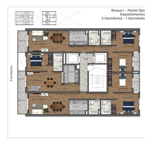 Imagen 7 de 13 de Venta Departamentos 1 Dormitorio En Construcción, 3 De Febrero 400 - Gazze