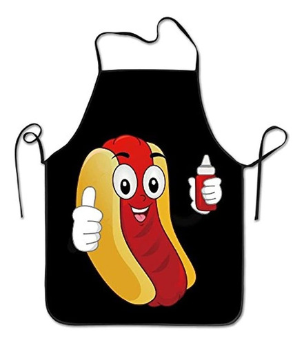 Novedad Gracioso Hotdog Ketchup Unisex Chef Delantal De Coci