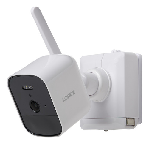 Lorex - Cámara de seguridad con batería para exteriores con foco 4k (adicional, blanca)