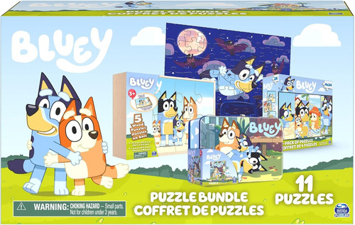 Juego De 11 Rompecabezas 8 Y 24 Piezas De Madera Bluey