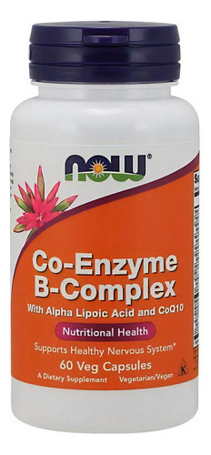  Now Foods, Complexo B E Coenzimas - 60 Cápsulas Vegetais Sabor Natural