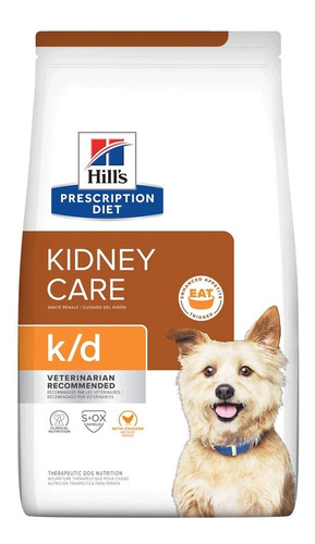 Alimento Hill's Prescription Diet Kidney Care Canine k/d para perro adulto todos los tamaños sabor pollo en bolsa de 3.8kg