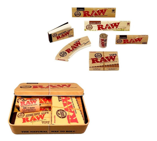 Kit Papelillo Raw Caja Metalica Starter Box 1 1/4