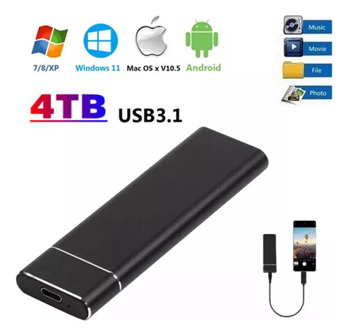 Wang Disco Duro Sólido Externo Ssd 4tb(4000gb) Mini Portátil