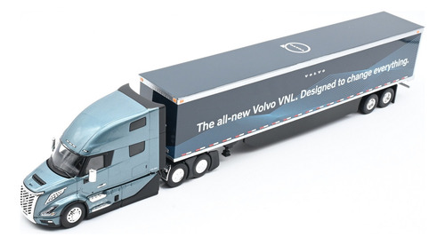 Tráiler Escala 1/50 Volvo Vnl 860 Con Faldones Azul 50-3502 Color Azul Acero