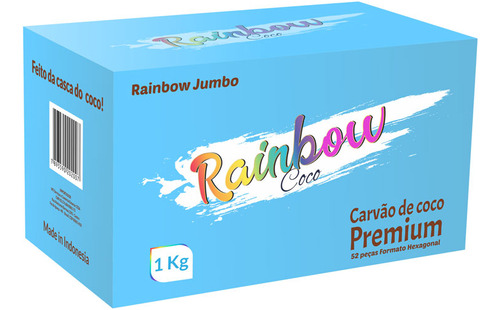 Carvao De Coco Para Narguile Rainbow 1 Kg Premium