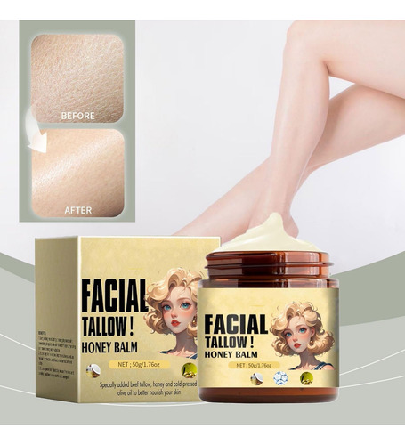 3 Piezas Beef Tallow For Skin, Honey Beef Tallow Cream
