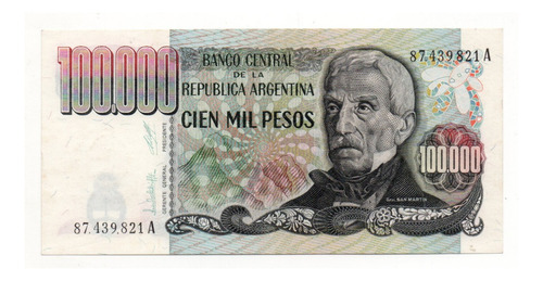 Billete Argentina 100000 Pesos Ley Bottero 2503 Ex+