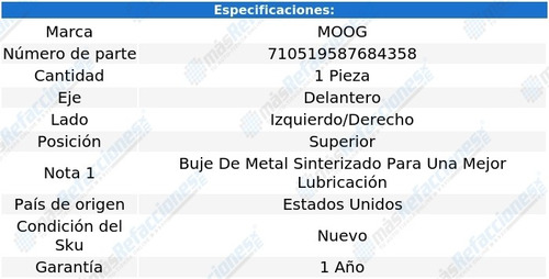 2 Rotulas Del Sup Moog G10 Van 71 Al 72