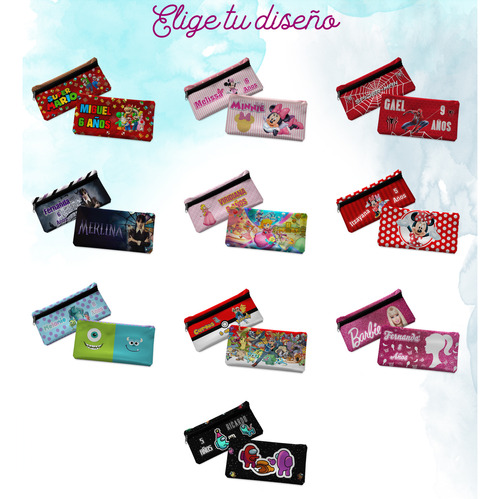 Kit Cosmetiquera De Tela Con Nombre Recuerdo Fiesta 2 Pz Cf