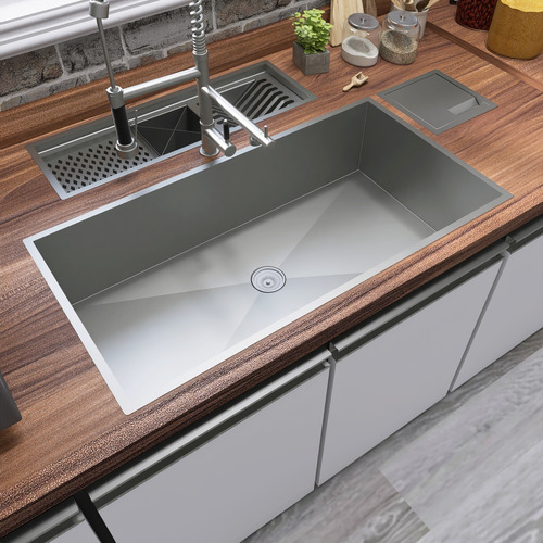 Cuba Quadrada De Inox Gourmet Com Acessório 80x40