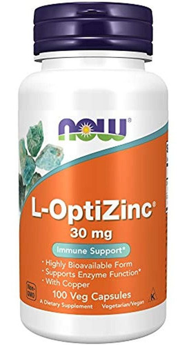 Now Suplementos, L-optizinc® 30 Mg Con Cobre, Forma Altament