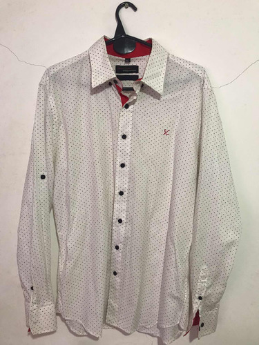 Camisa Blanca Con Lunares Xl